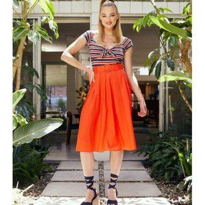 Modcloth x Barbie NWT Shirley Temple (Red) Posh for Picnics A-Line Skirt Size 12